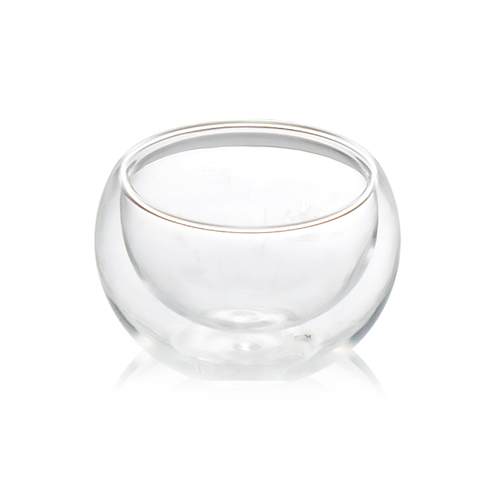 Double Wall Glass Cup 2"D x 1.75"H