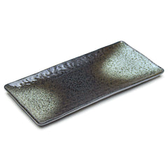 12.75"X6.25" Rectangular Porcelain Platter, Black