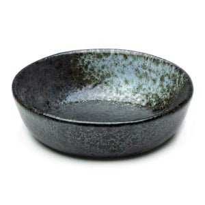 3.5"Dx1"H Porcelain Bowl Shallow, Black Oribe