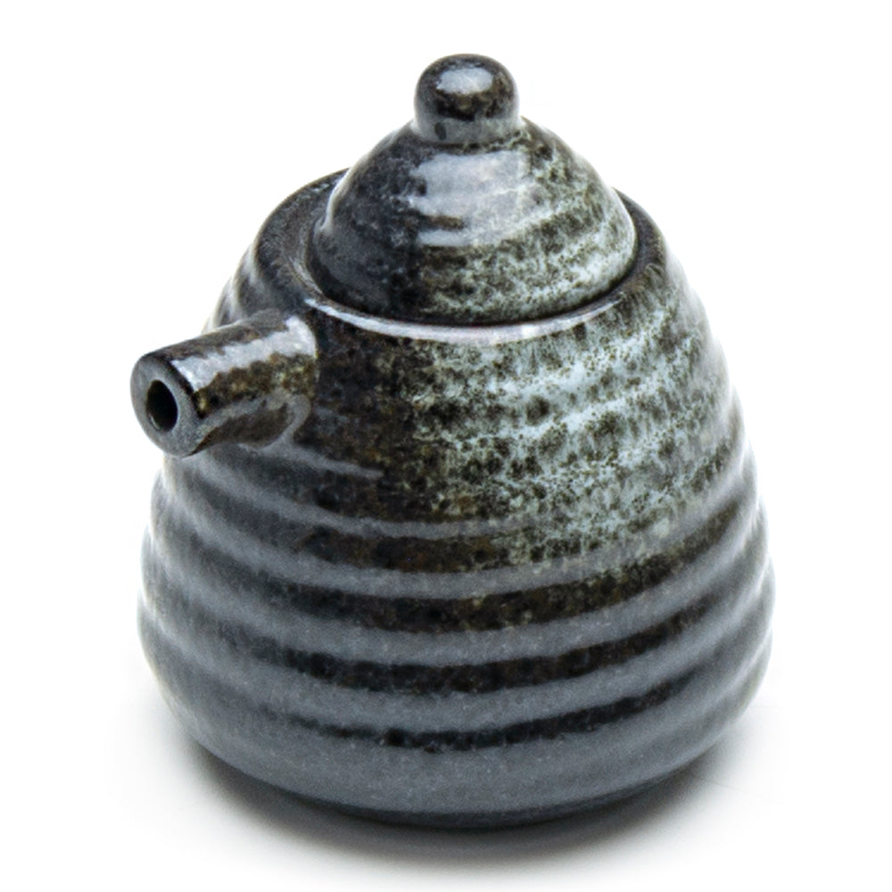 Porcelain Sauce Dispenser 3.25"H, Black Oribe
