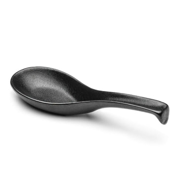 5.75"L Porcelain Soup Spoon, Matte Black