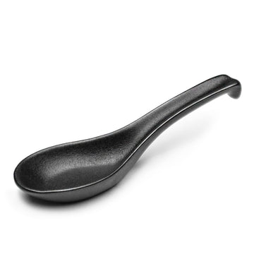 5.75"L Porcelain Soup Spoon, Matte Black