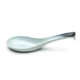 5.75"L Porcelain Soup Spoon, Reactive Glaze - Blue/Black