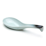 5.75"L Porcelain Soup Spoon, Reactive Glaze - Blue/Black