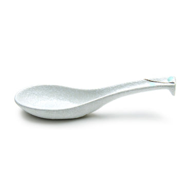 5.75"L Porcelain Soup Spoon, White