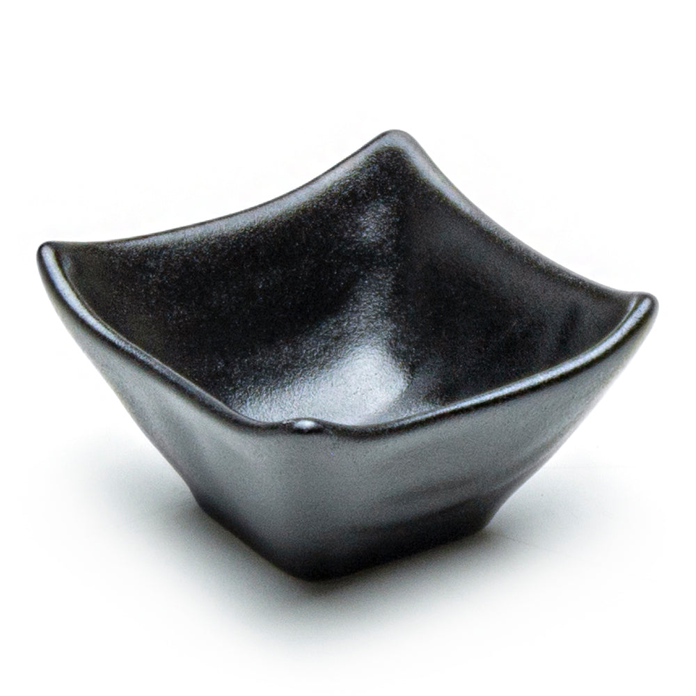 3.25"SQx1.75"H Porcelain Sauce Dish, Matte Black