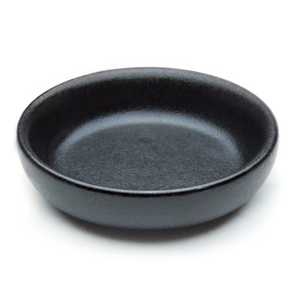 3.25"Dx1"H Porcelain Sauce Dish, Black