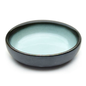 3.25"Dx1"H Porcelain Sauce Dish, Reactive Glaze - Blue/Black