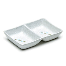 5¼″ × 3½″ White Aqua-Blossom Porcelain Two-Compartment Dish