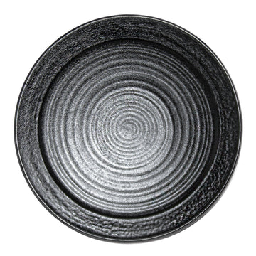 10"Dx1.5"H Round Porcelain Plate, Matte Black