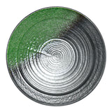 10"Dx1.5"H Round Porcelain Plate, Black/Green