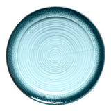 10"Dx1.5"H Round Porcelain Plate, Reactive Glaze - Blue/Black