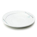 10″ White Aqua-Blossom Porcelain Round Plate — 1½″ High