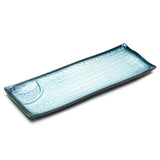 12¼″ × 4¾″ Blue & Black Porcelain Divided Rectangular Plate
