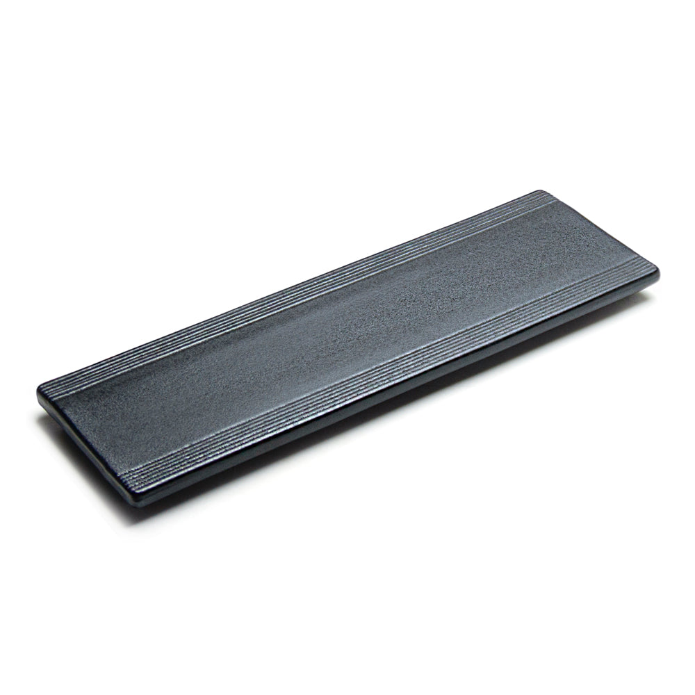 15"X5" Rectangular Porcelain Platter, Matte Black