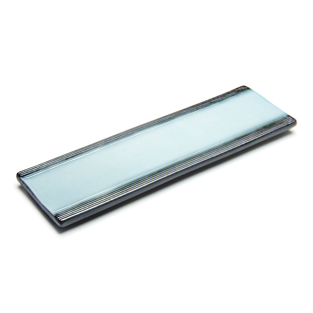 15"X5" Rectangular Porcelain Platter, Reactive Glaze - Blue/Black