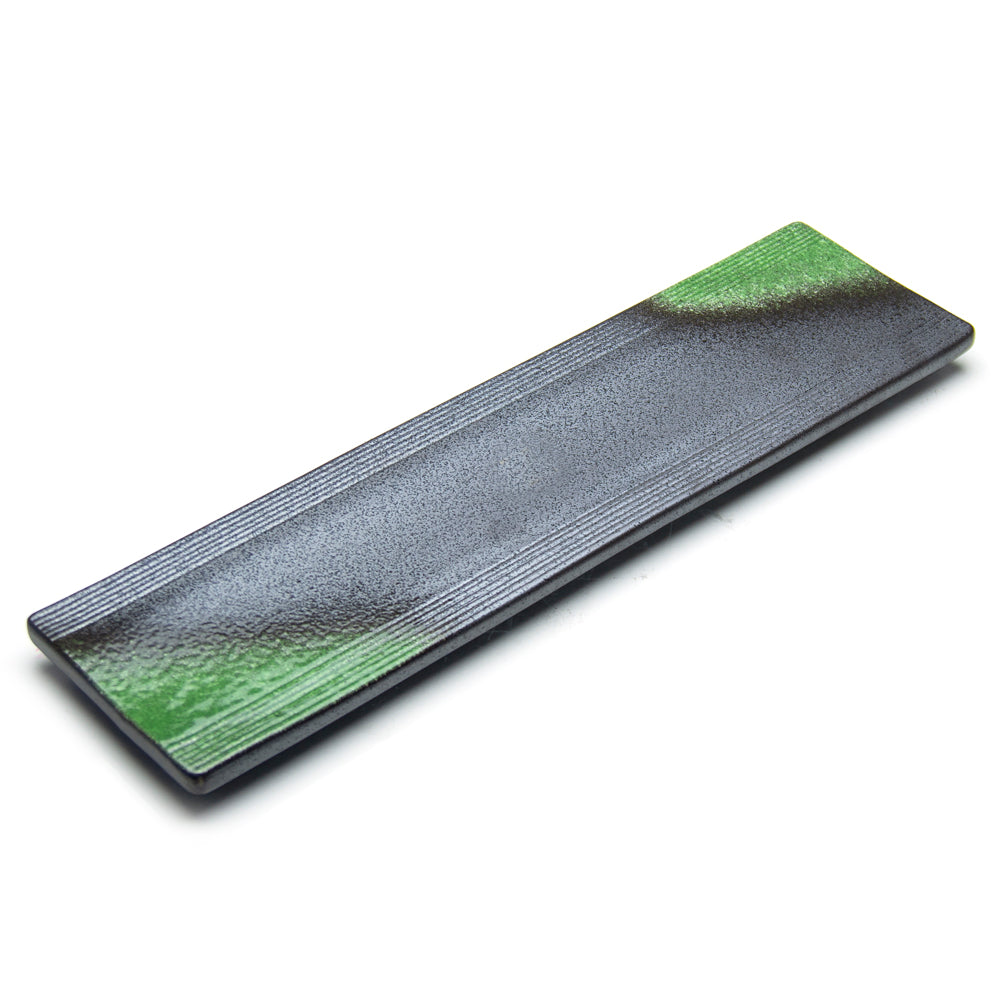 Rectangular Platter 18.5", Black/Green