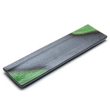 Rectangular Platter 18.5", Black/Green