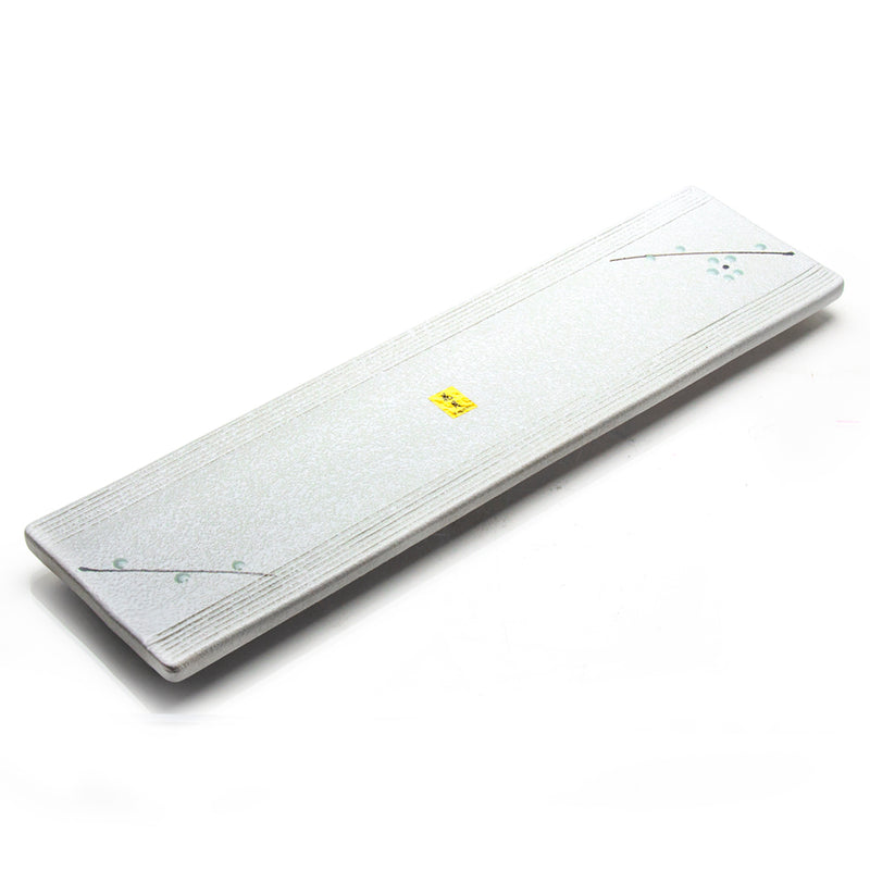White Sakura Porcelain Platter — 18½ × 5 in