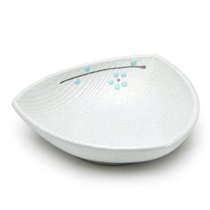 7.25"X1.75"H Triangular Porcelain Plate Deep, White