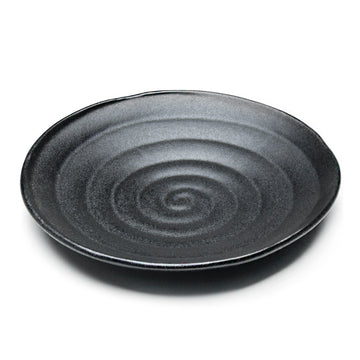8.75"Dx1.25"H Porcelain Plate, Matte Black