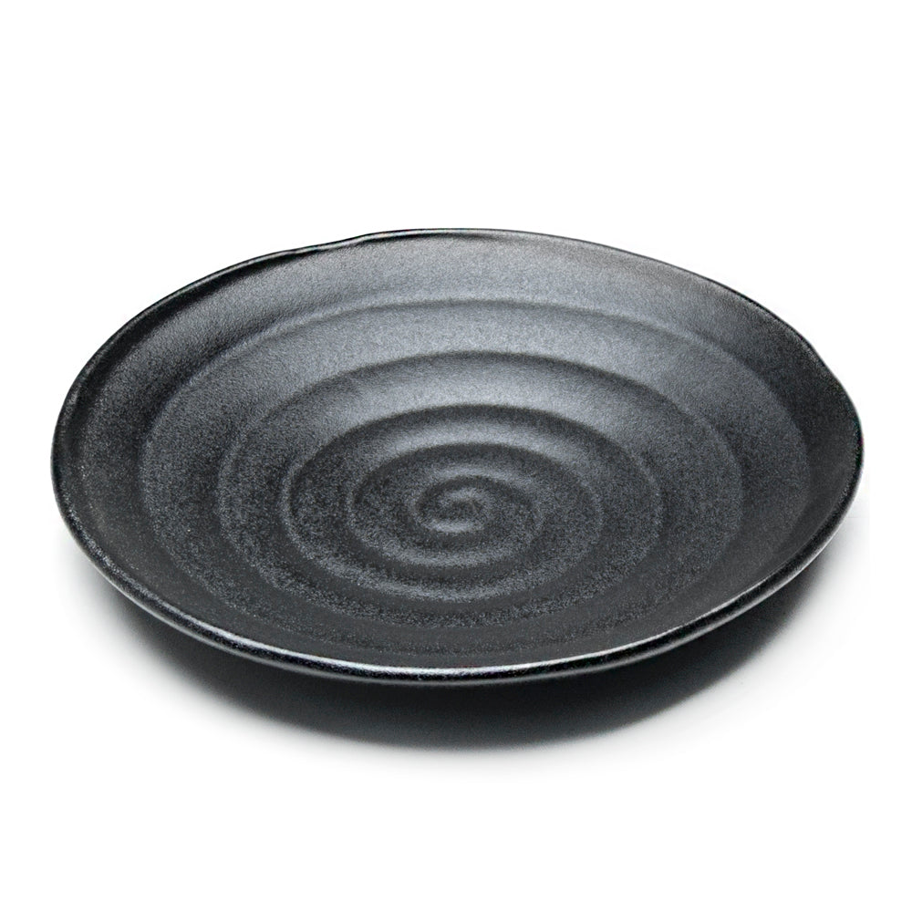 8.75"Dx1.25"H Porcelain Plate, Matte Black