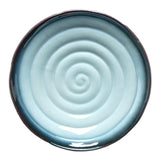 8.75"Dx1.25"H Porcelain Plate, Reactive Glaze - Blue/Black
