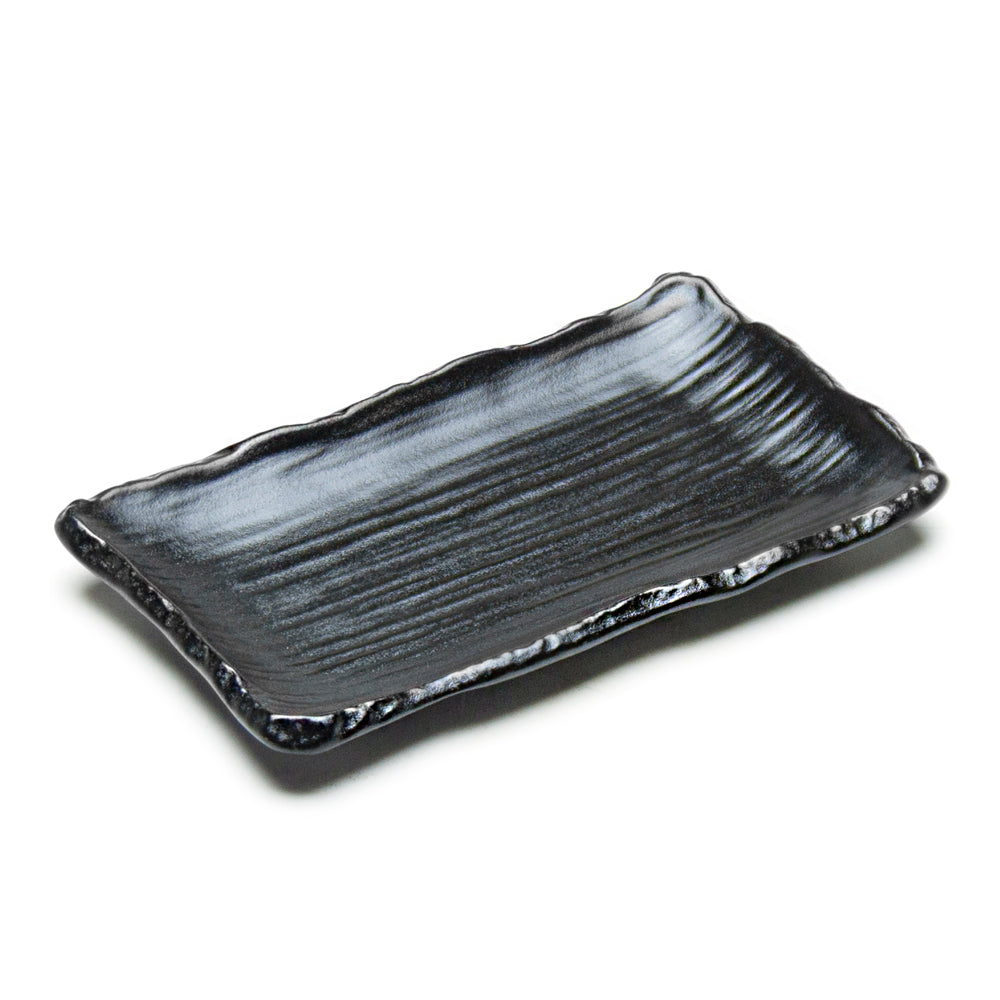 8.75"X5" Rectangular Porcelain Plate, Black