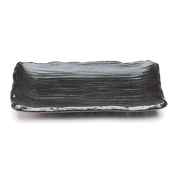 8.75"X5" Rectangular Porcelain Plate, Black