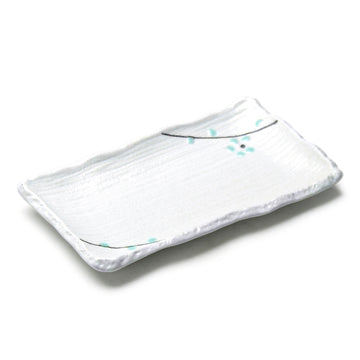 8.75"X5" Rectangular Porcelain Plate, White