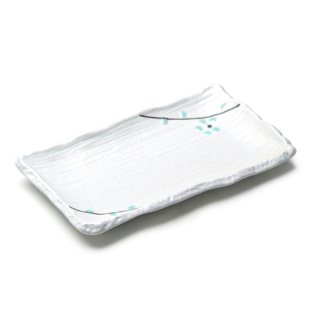 8.75"X5" Rectangular Porcelain Plate, White