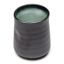 3″ Blue and black Porcelain Teacup with Reactive Glaze — 3½″ High