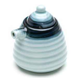 Porcelain Sauce Dispenser 3.5"H - 5 Oz, Reactive Glaze - Blue/Black
