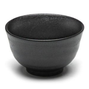 4.25"Dx2.5"H Porcelain Rice Bowl, Matte Black