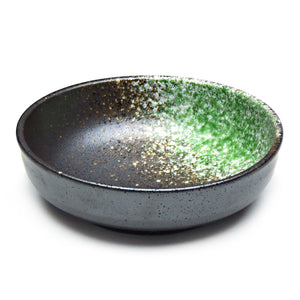 5.5"Dx1.75"H Porcelain Bowl, Black/Green