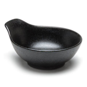 5"Dx1.5"H Porcelain Tempura Sauce Bowl W/Handle, Matte Black