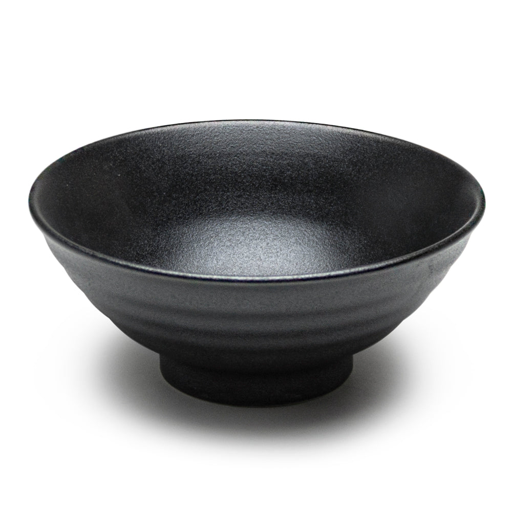 8.25"Dx3.5"H Porcelain Noodle Bowl, Matte Black