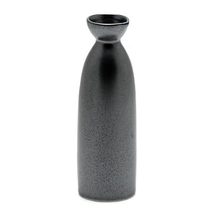 Porcelain Sake Bottle 7"H, Metallic Black