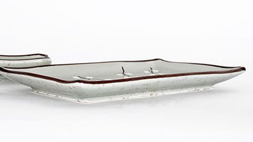 7.75" x 4.75" Rectangular Porcelain PLATE - Blue Plum