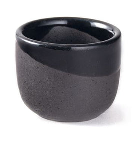 Porcelain Sake Cup 2"Dx1.5"H - 2 Oz, Half-Glazed - Black/Gray