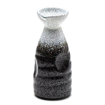 Porcelain Sake Set 1:4, Tenmoku - Grey/White