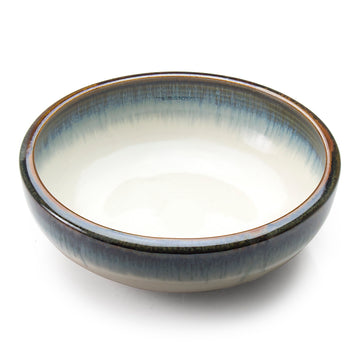 Round Shallow Bowl 9.25", Blue/Grey