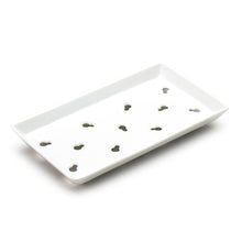 White Perforated Porcelain Sushi Case Plate — 8¾ × 5 in