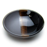 Round Sauce Dish 3-1/2", Black/Gray w Brown line