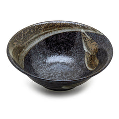Round Stony Noodle Bowl 8.75", Black
