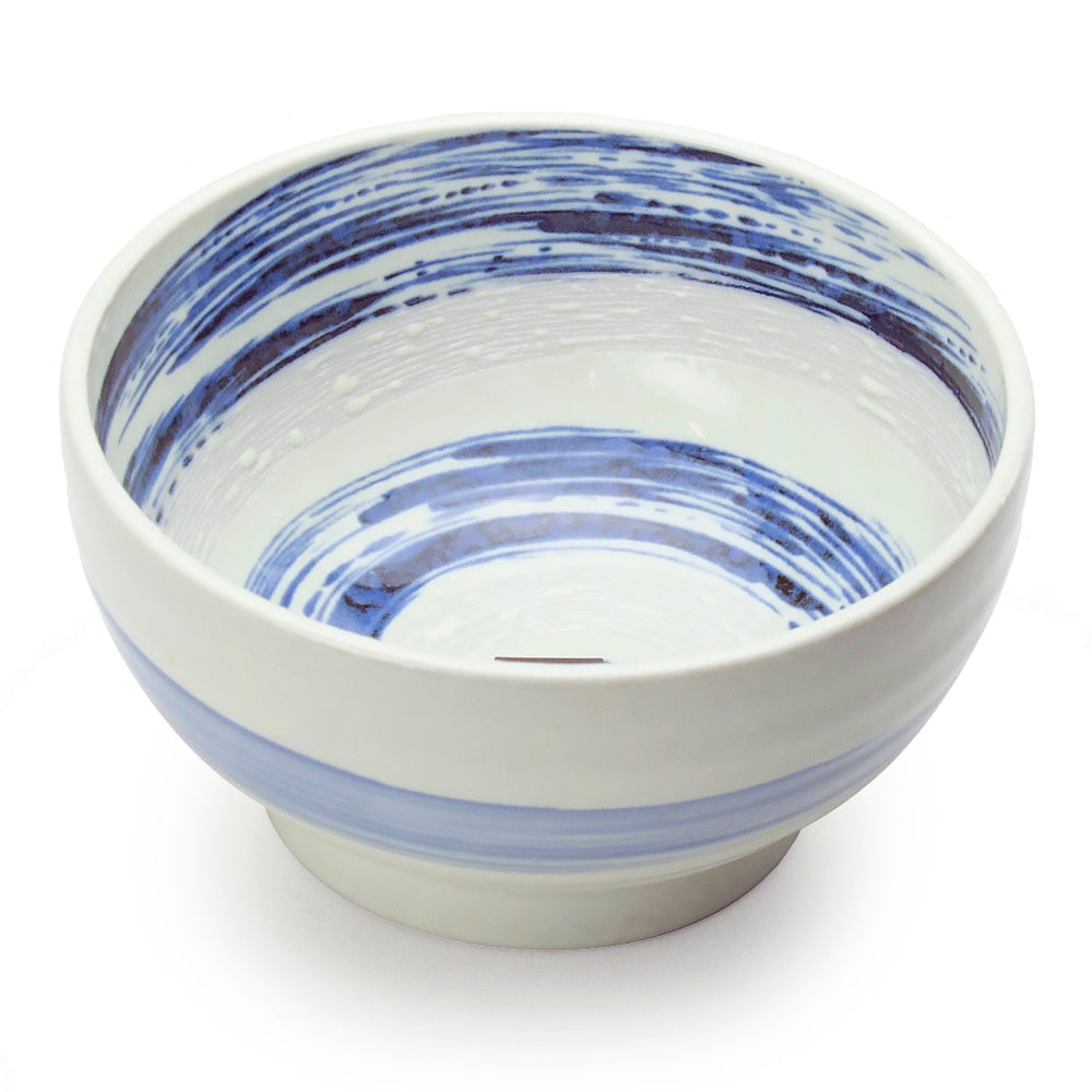 Round Noodle Bowl 6-3/4", White/Blue