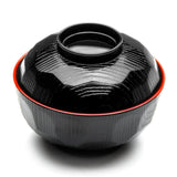 Lacquer Miso Soup Bowl With Lid, Black