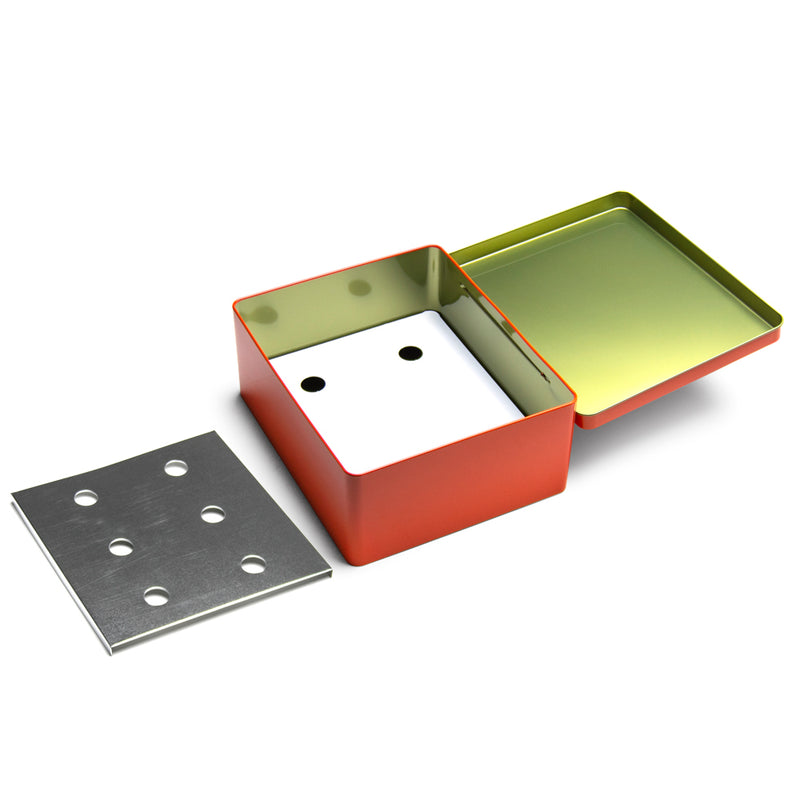 Open NC-4 nori container with its perforated stainless steel inner insert removed
