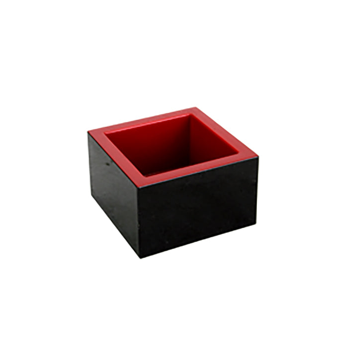 Lacquer Sake Cup, Maru, 3-1/8" Sq, Black/Red