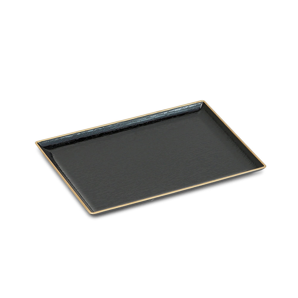 Mini Lacquer Tray 7-1/2" X 5-1/4", Black/Gold